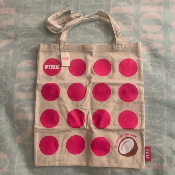 SOLD BNIB PINK Tote  - “In Coconuts We Trust” - Picture 1 of 4